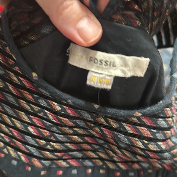 FOSSIL Blue & Multicolor Print Fit & Flare Dress - Picture 7 of 8